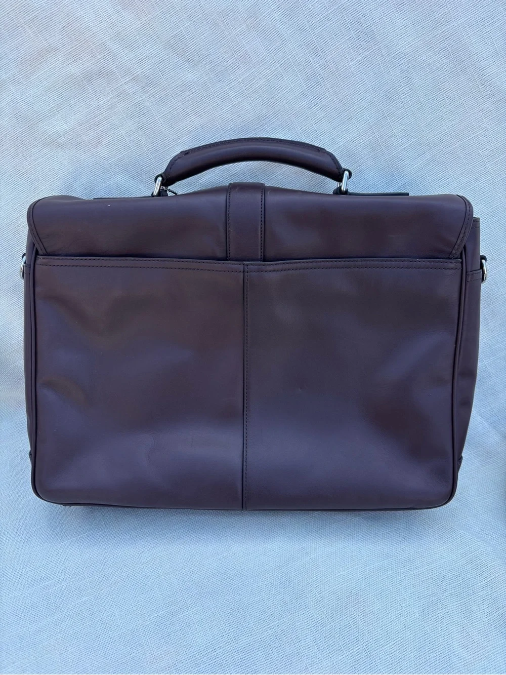 Coach Dark Brown Leather Briefcase with brown Strap